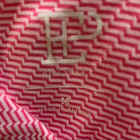 NWOT EP Geo Jacquard Navy Blue Golf Polo Sz M - Picture 4 of 5